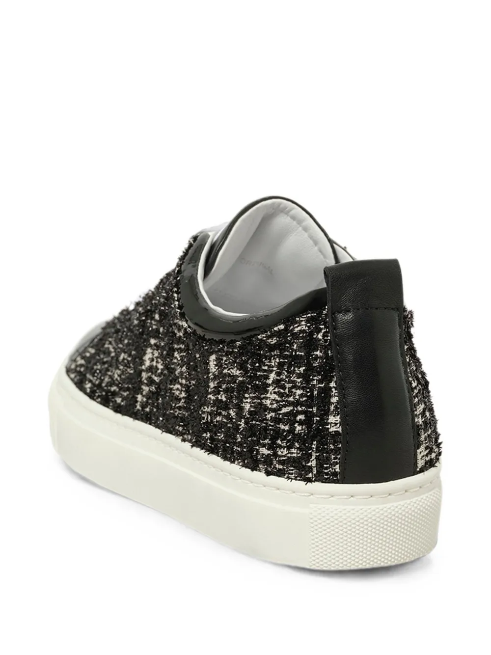 Lanvin tweed patent-leather sneakers Zwart