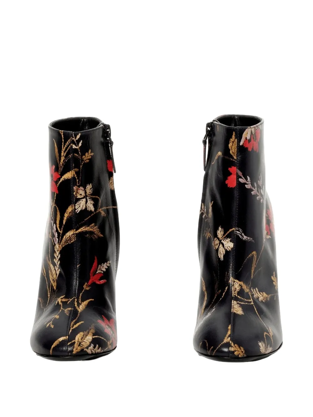Balenciaga floral-detail leather boots Zwart