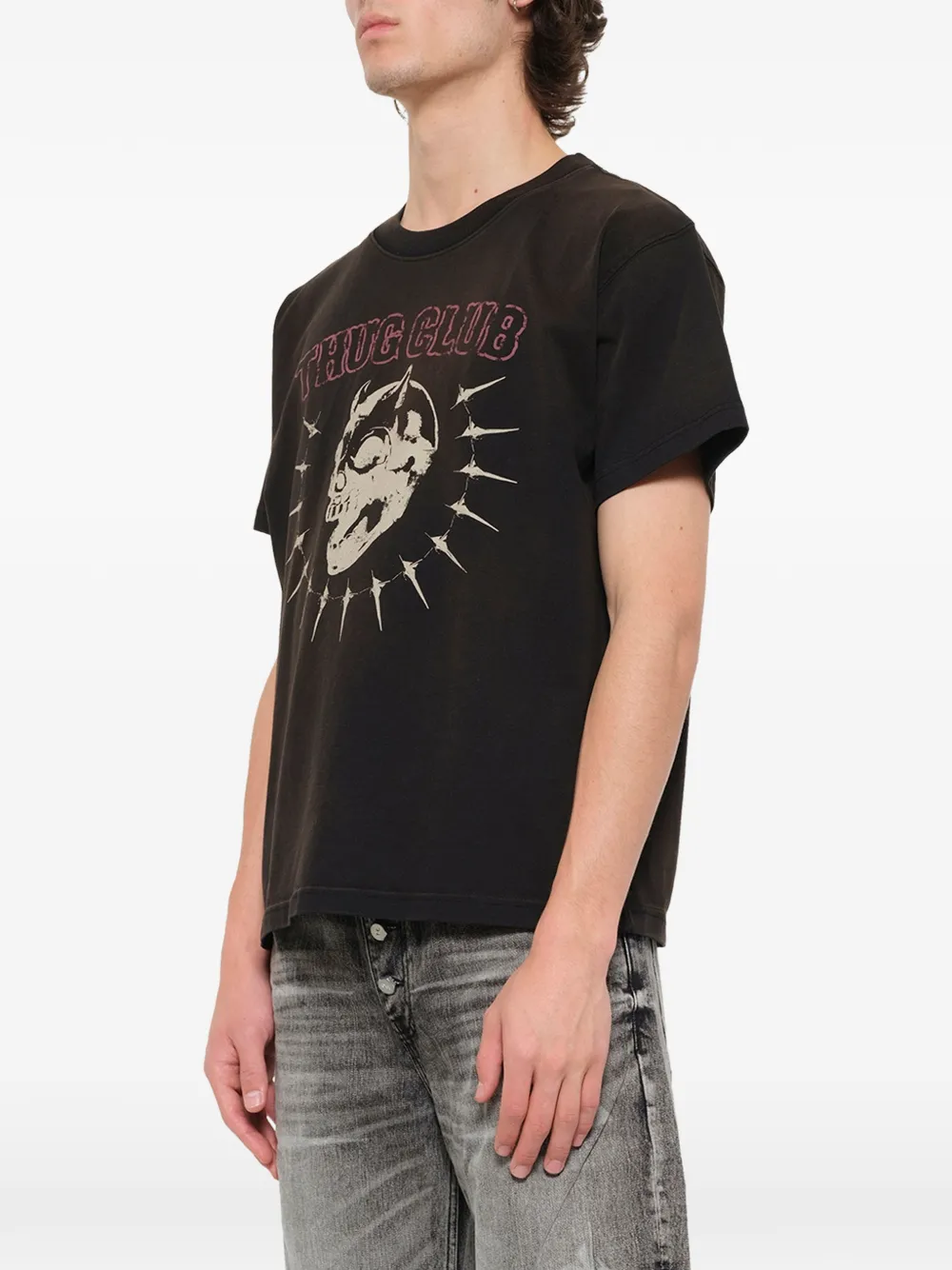 THUG CLUB graphic-print T-shirt | Black | FARFETCH