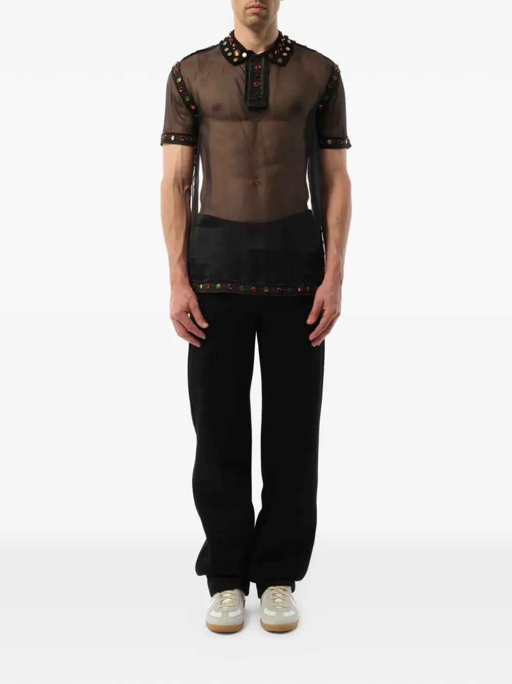  Givenchy Polo Con Apliques - Negro 