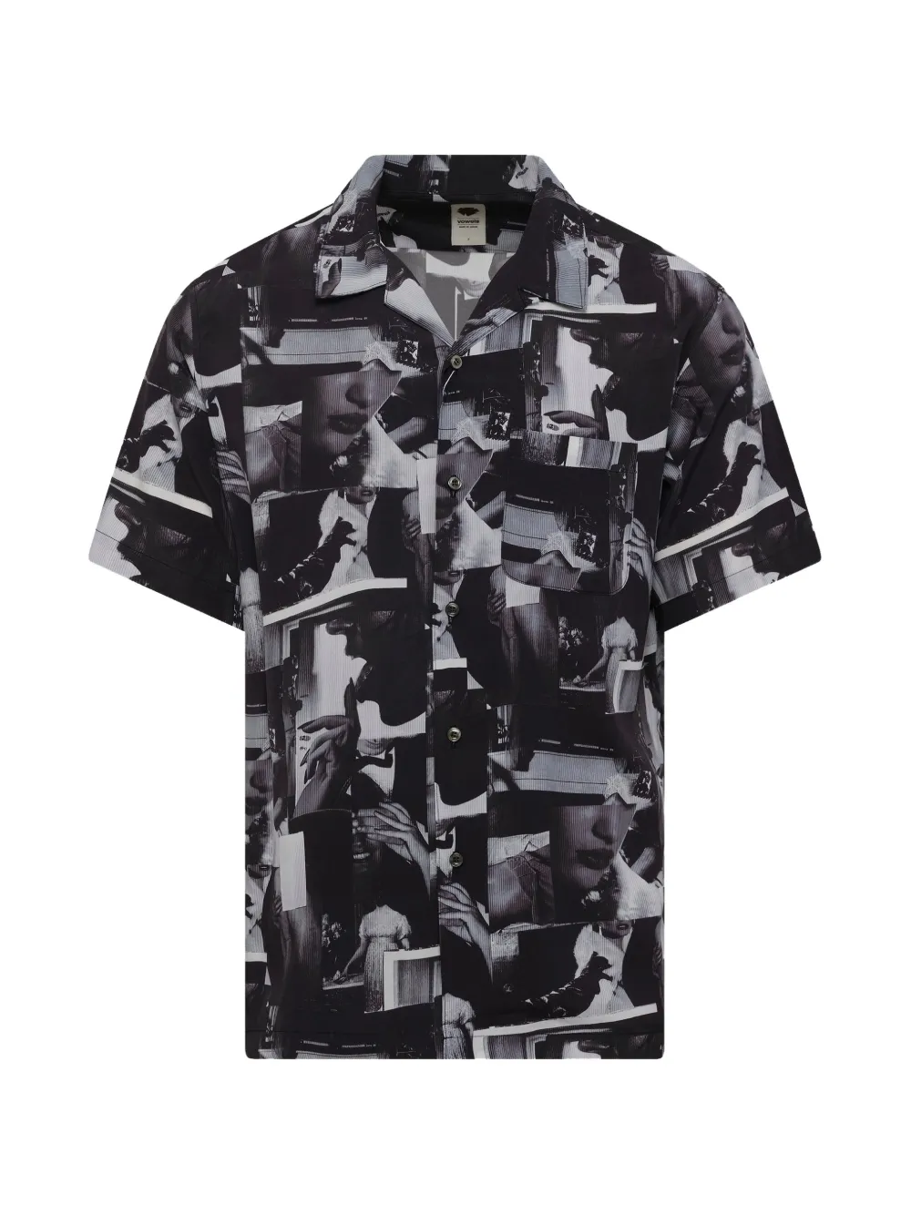 Vowels printed shirt - Nero