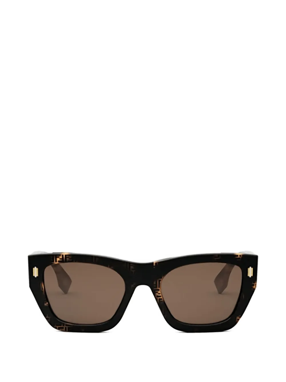 FENDI FF-motif square-frame sunglasses - Braun