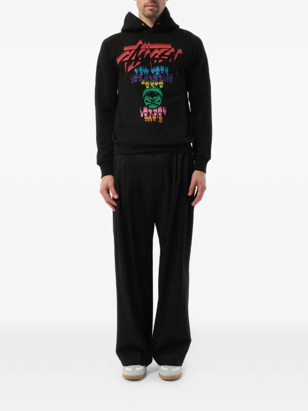 Mastermind Japan x Stüssy graphic-print Drawstring Hoodie | Black