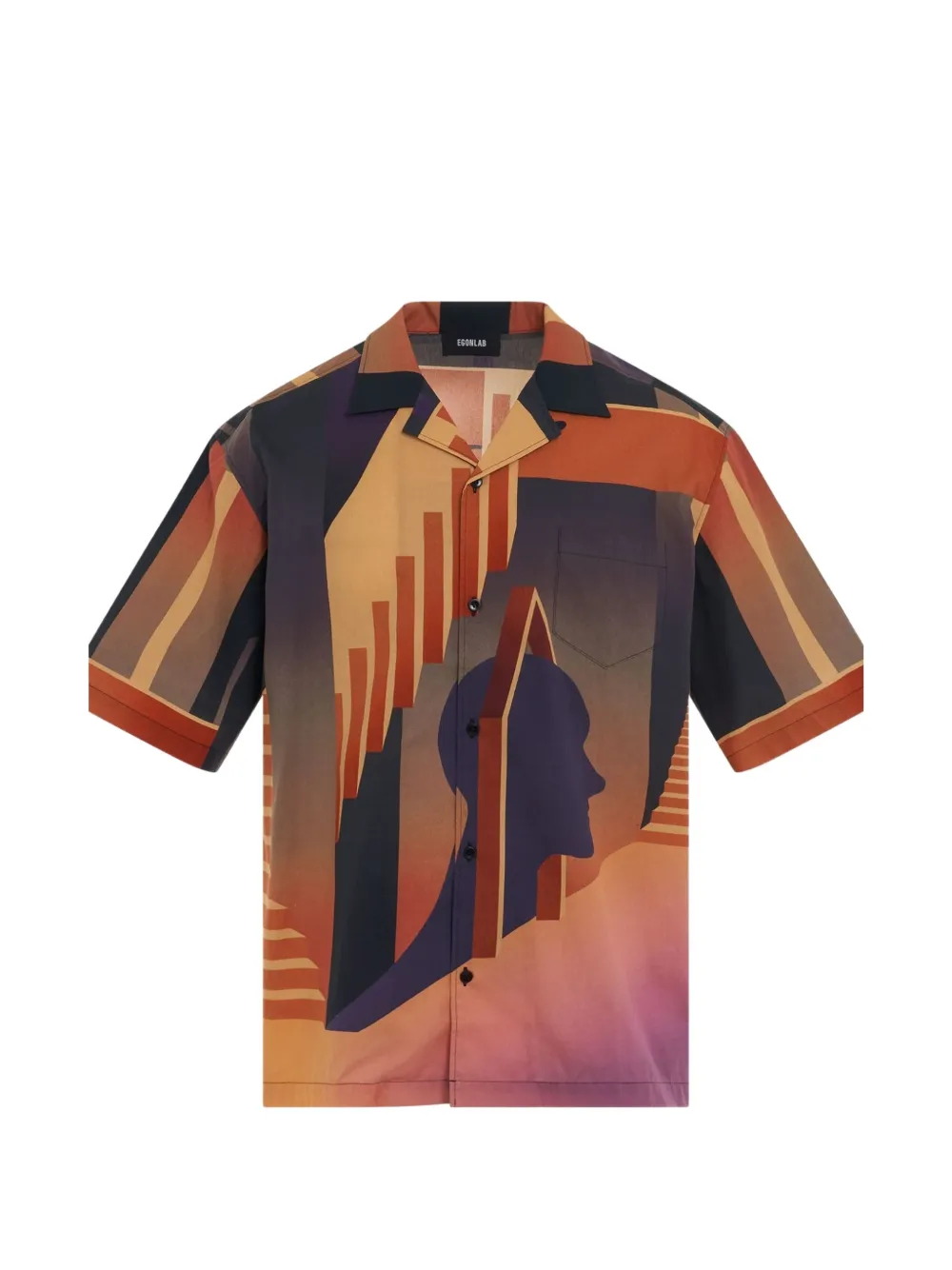 EGONlab. buttoned short-sleeve shirt - Brown