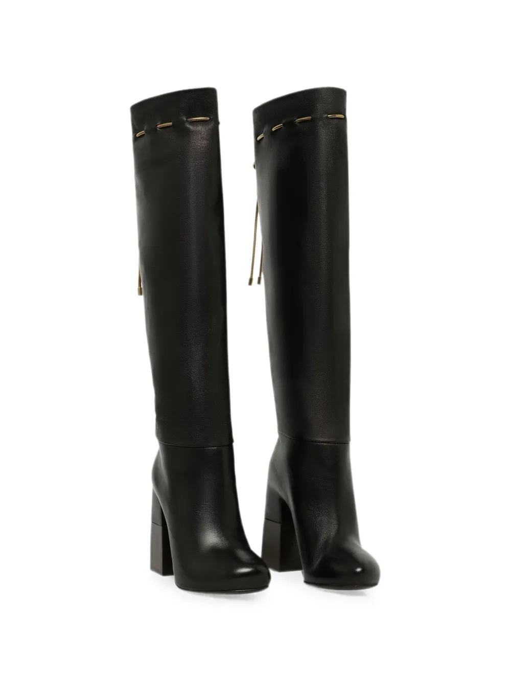 Lanvin drawstring knee-high boots Zwart