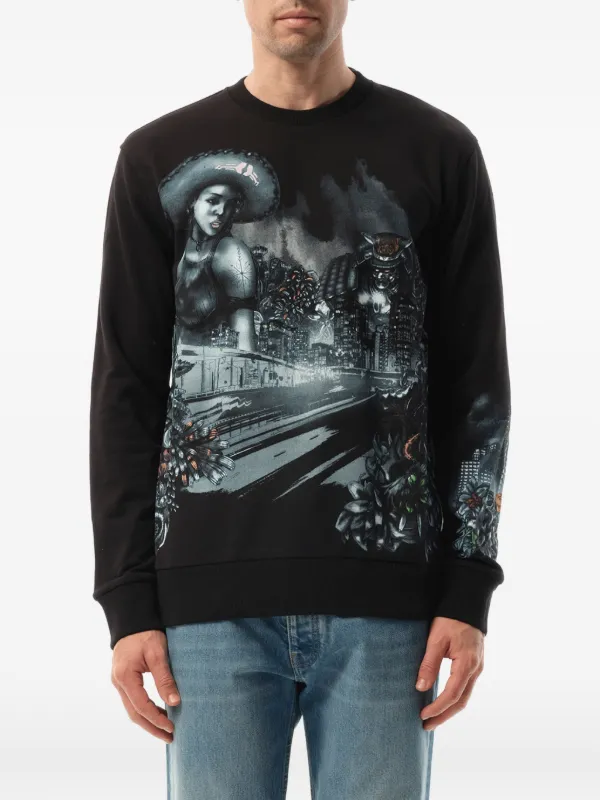 Lanvin Lonely Graphic-print Hoodie in Black