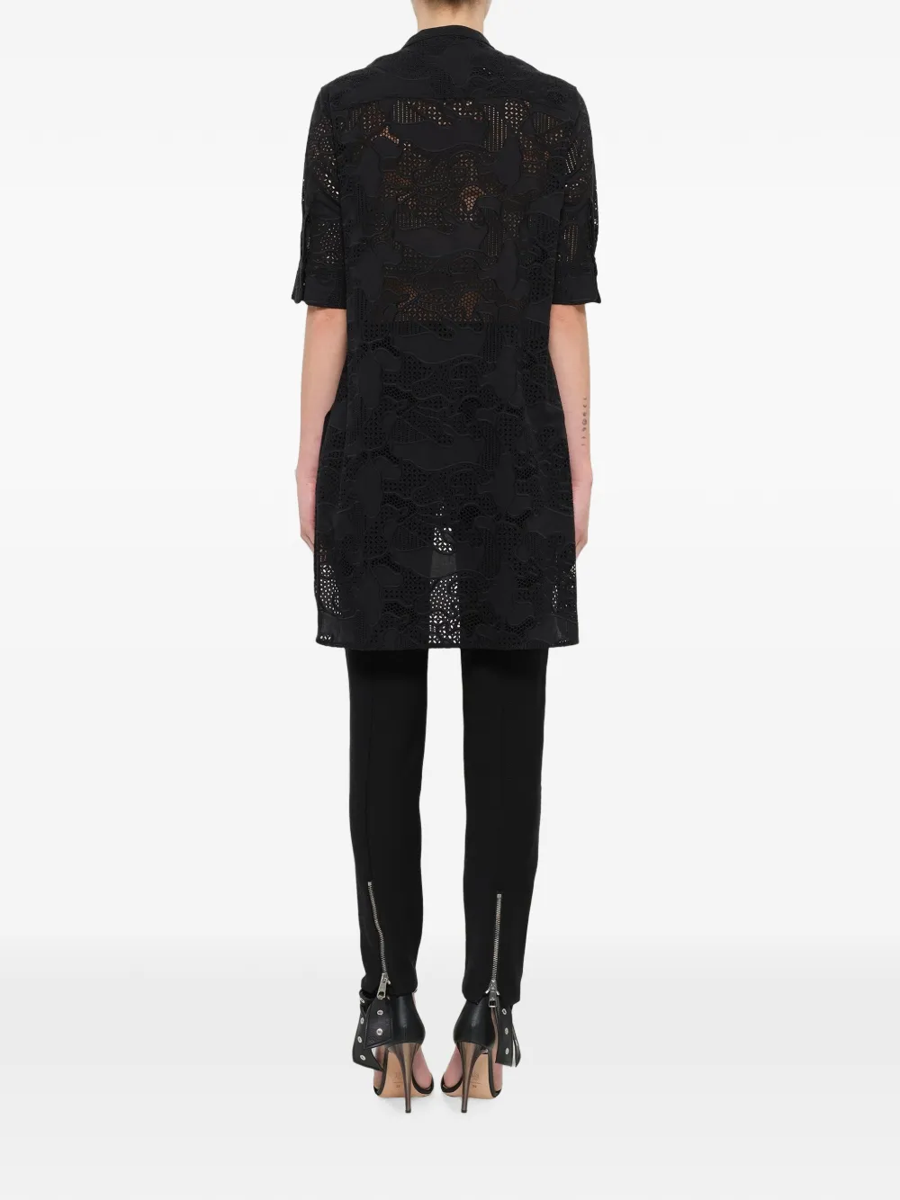 Neil Barrett High-low blouse met uitgesneden details Zwart