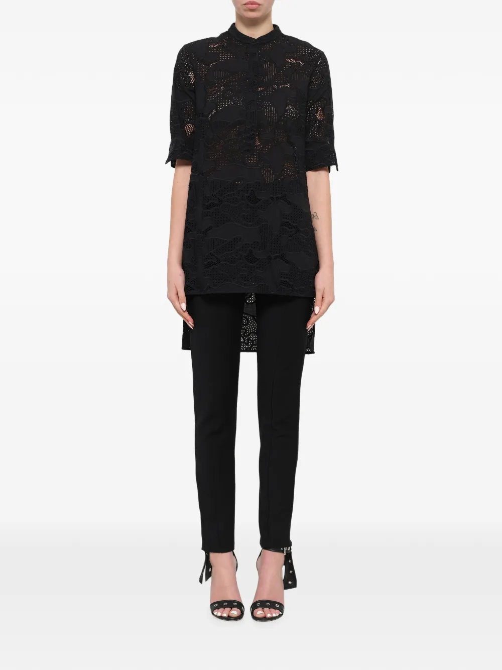 Neil Barrett High-low blouse met uitgesneden details Zwart