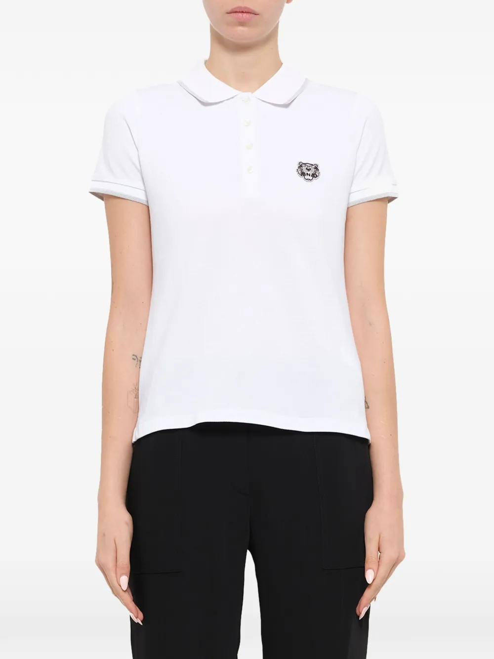 Kenzo Polo con applicazione Tiger - Bianco