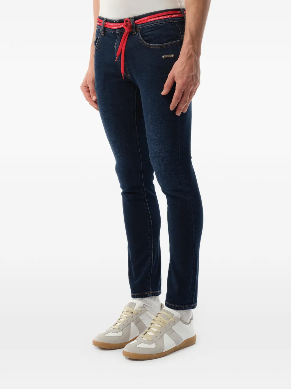  Off-white Jean à Coupe Skinny - Bleu 