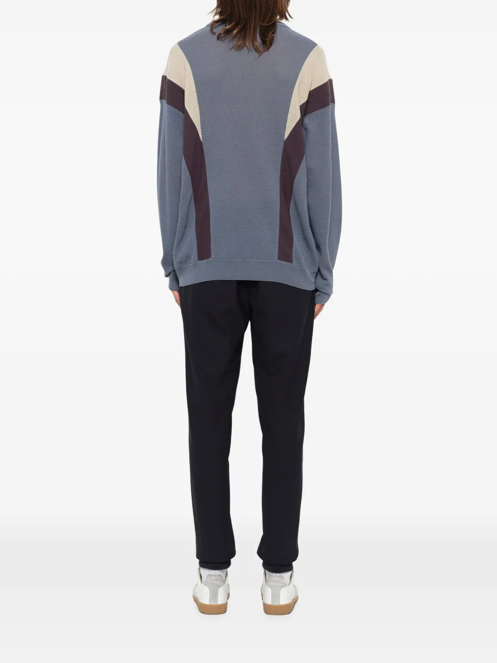 Wooyoungmi Sweater met colourblocking Blauw