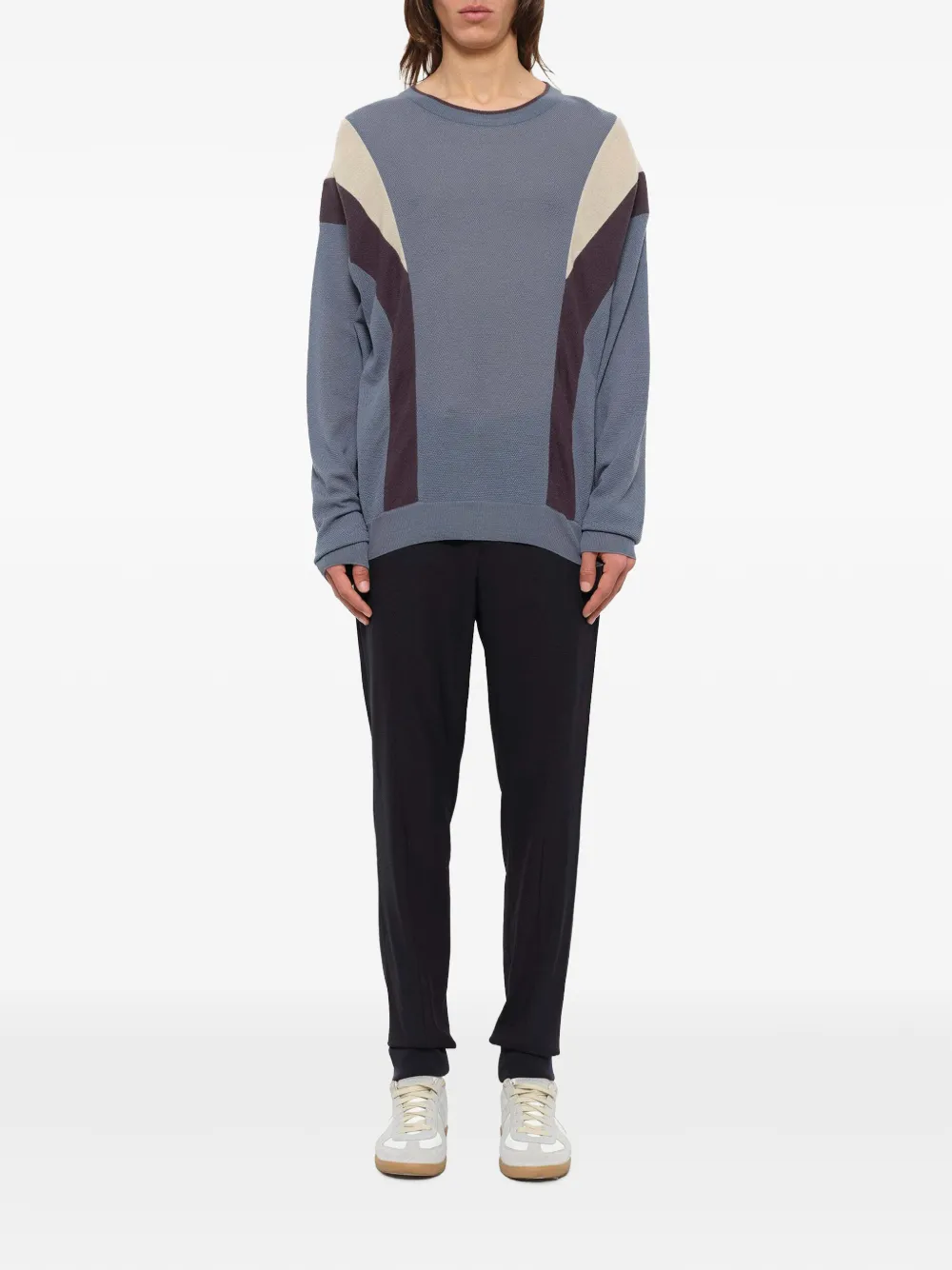 Wooyoungmi Sweater met colourblocking Blauw