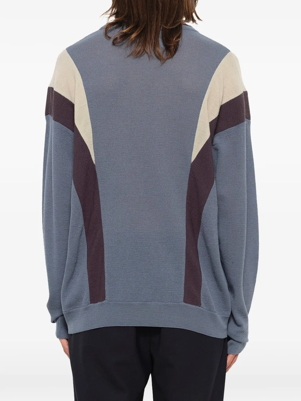 Wooyoungmi Sweater met colourblocking Blauw