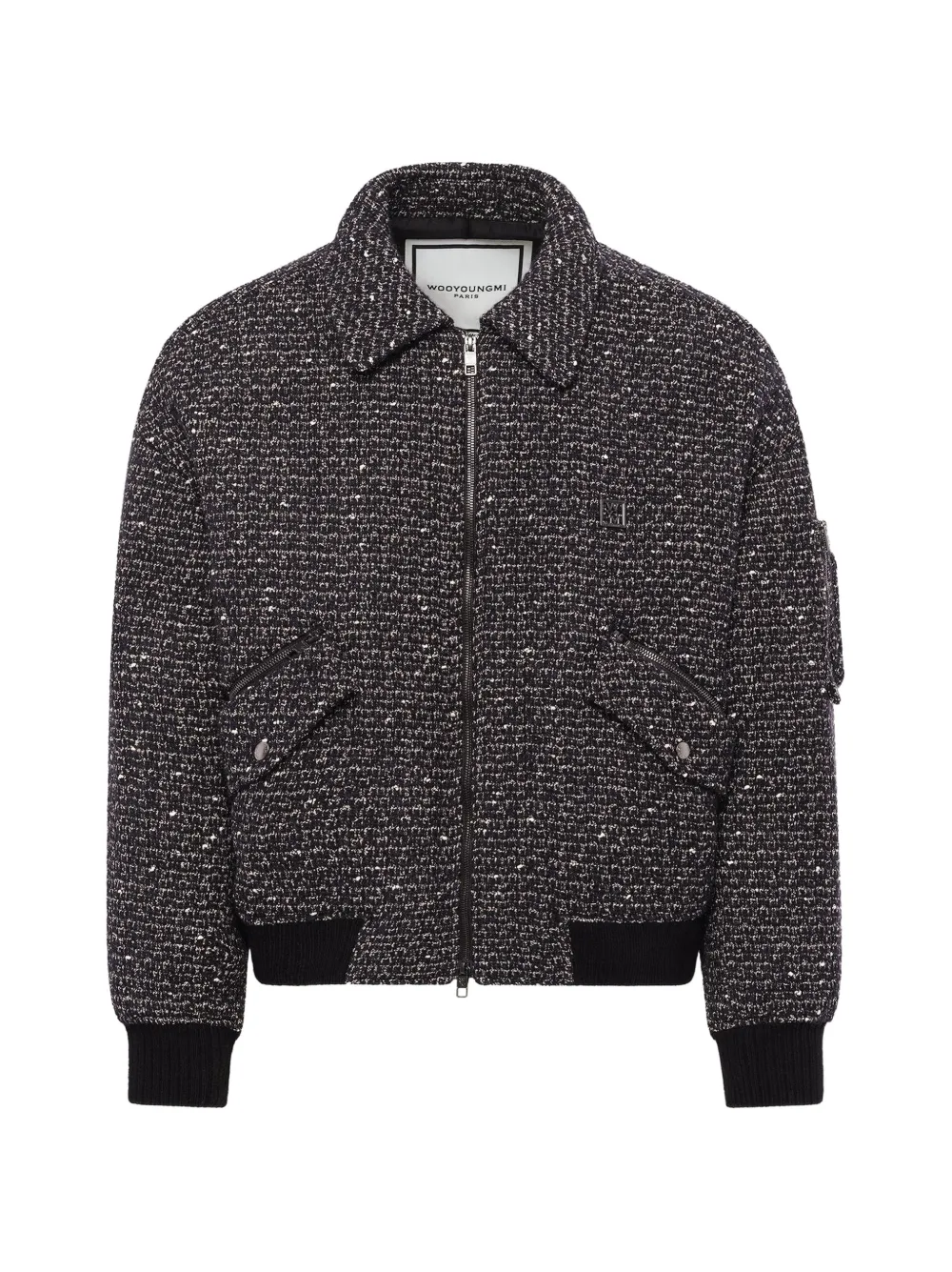 Wooyoungmi tweed zip-up bomber jacket - Black