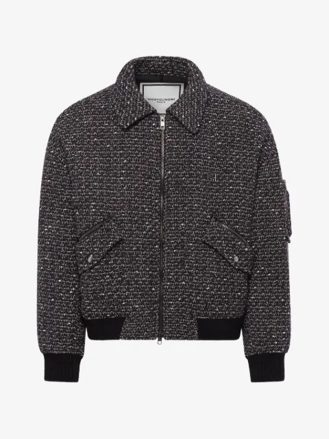 Wooyoungmi tweed zip-up bomber jacket