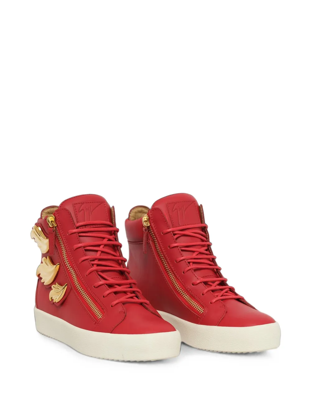 Giuseppe Zanotti Birel Vague Fiamma leaf-embellished sneakers Rood