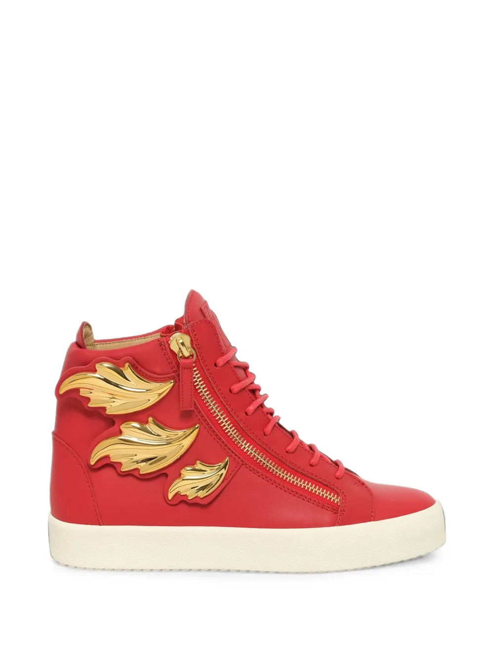 Giuseppe Zanotti Birel Vague Fiamma leaf-embellished sneakers Rood