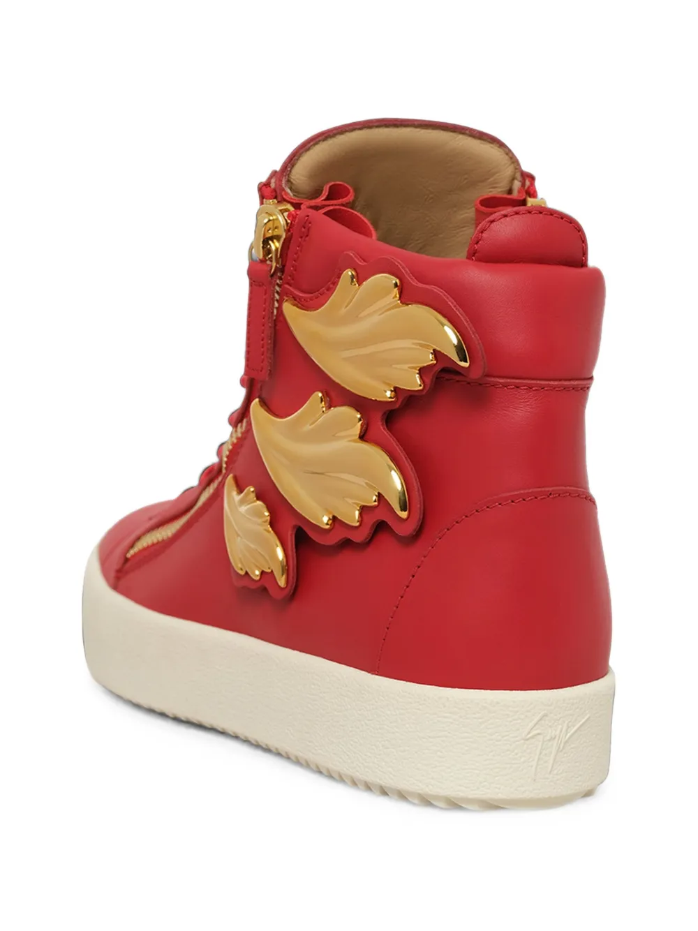 Giuseppe Zanotti Birel Vague Fiamma leaf-embellished sneakers Rood
