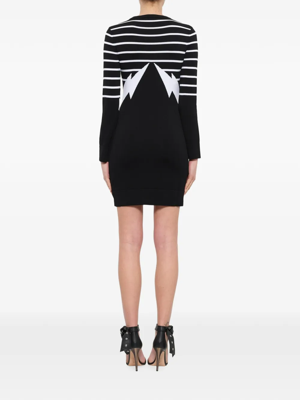 Neil Barrett Gebreide mini-jurk Zwart