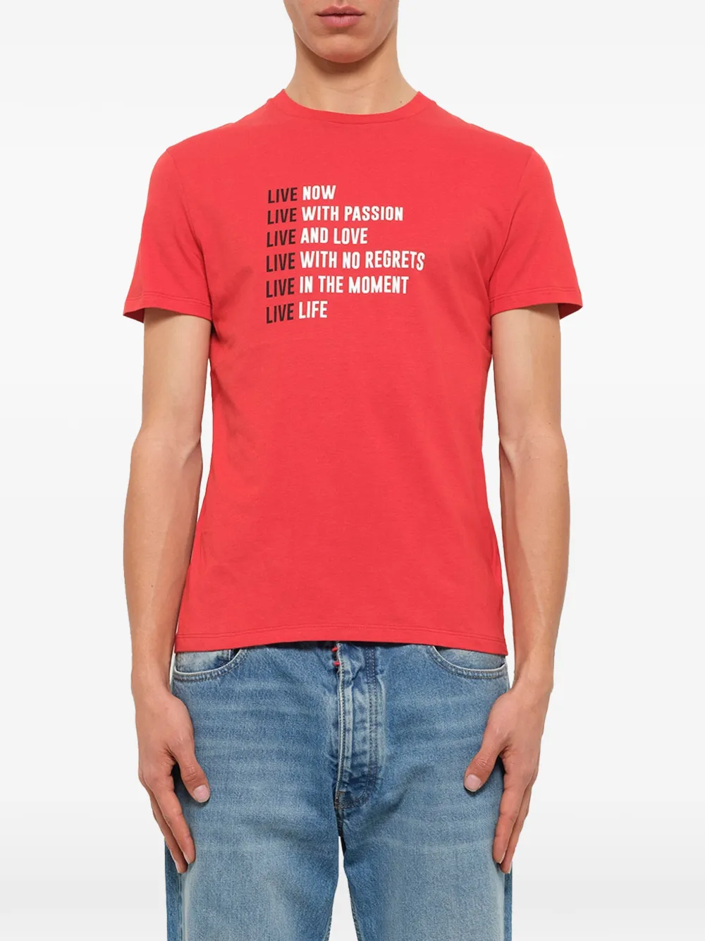Neil Barrett slogan-print T-shirt - Rouge Neil Barrett slogan-print T-shirt - Rouge