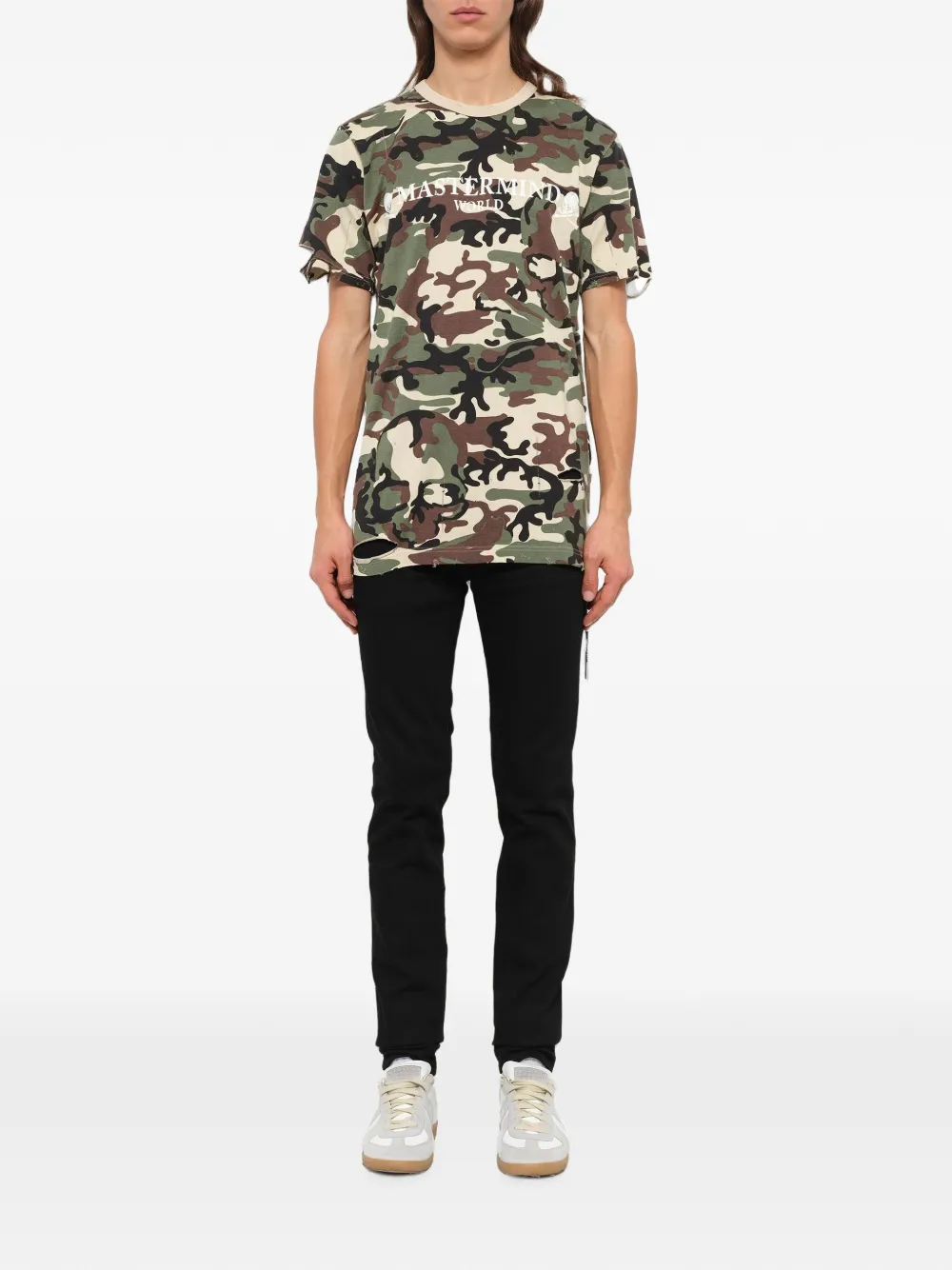 Mastermind Japan Gerafeld T-shirt met camouflageprint Groen