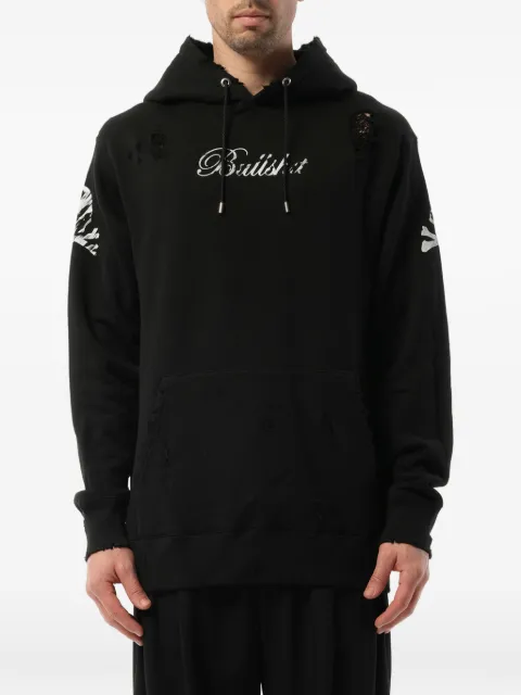 Mastermind Japan distressed skull-print hoodie