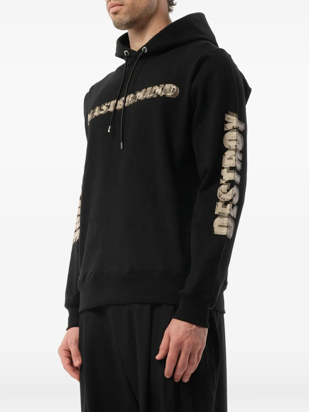 Mastermind Japan Hoodie met logoprint en trekkoord Zwart