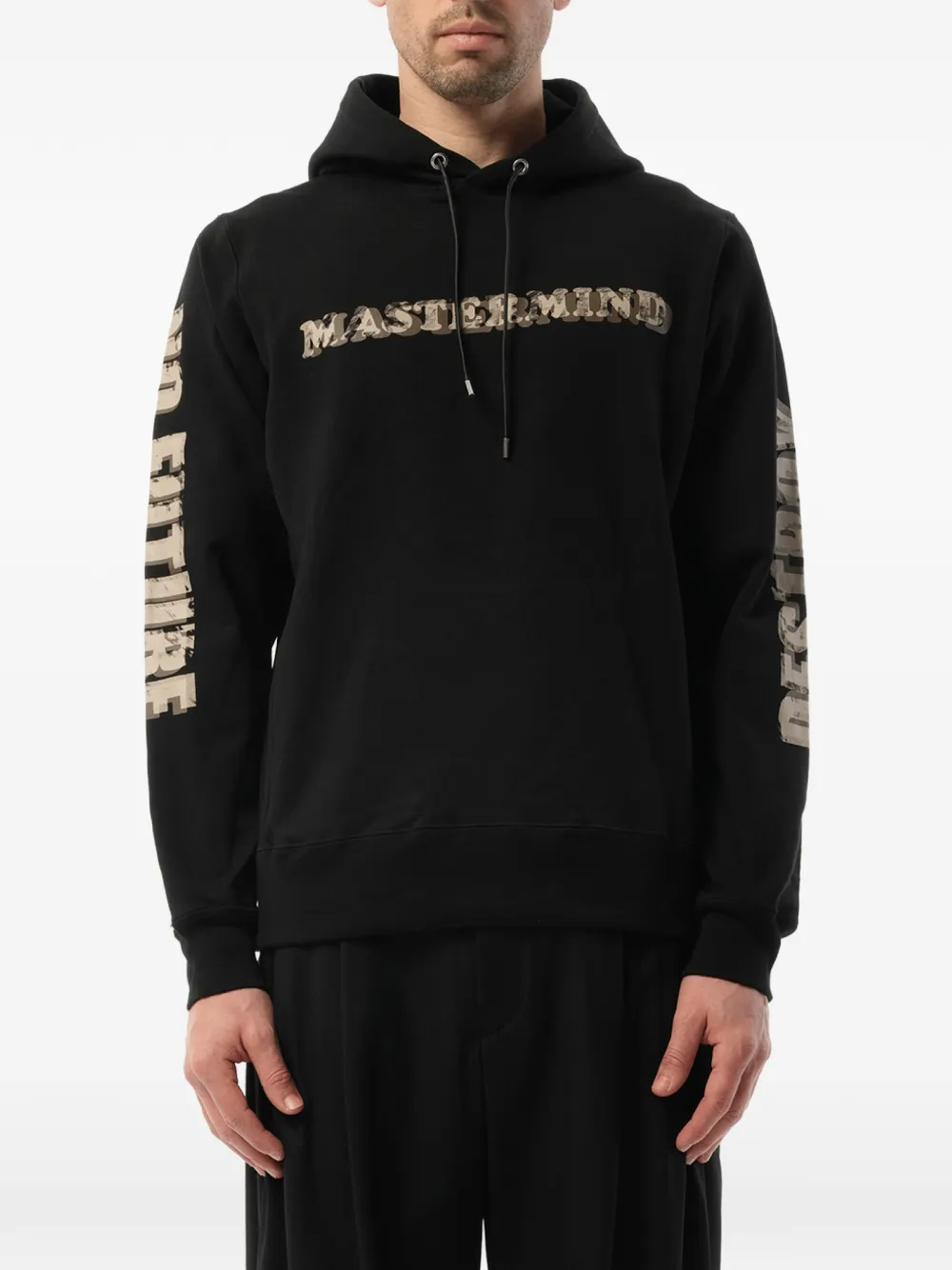 Mastermind Japan logo-print drawstring hoodie - Black
