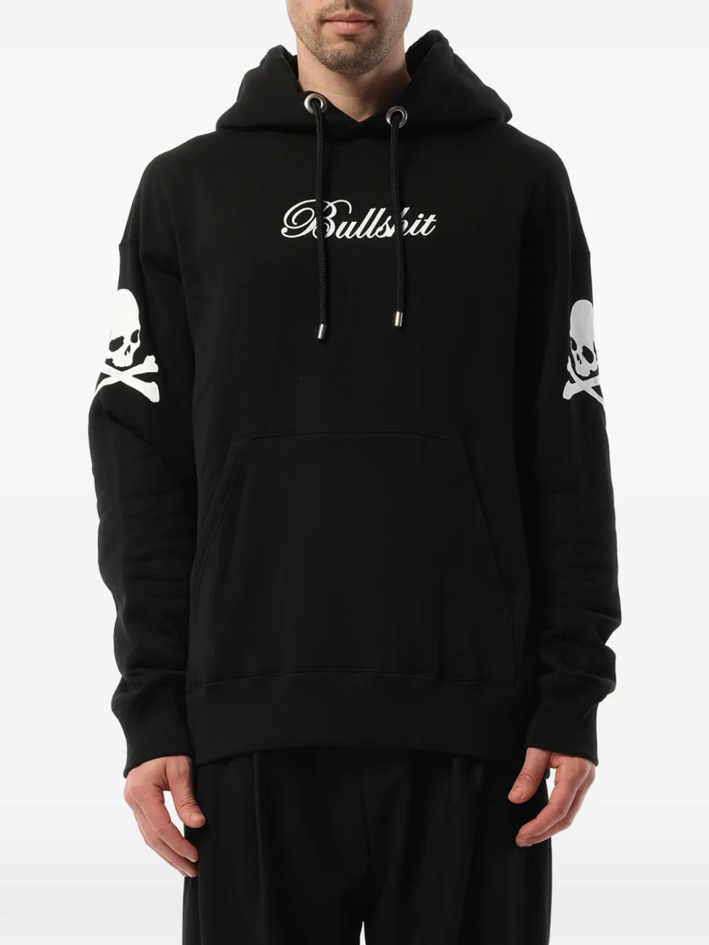 Mastermind Japan skull-print drawstring hoodie - Schwarz