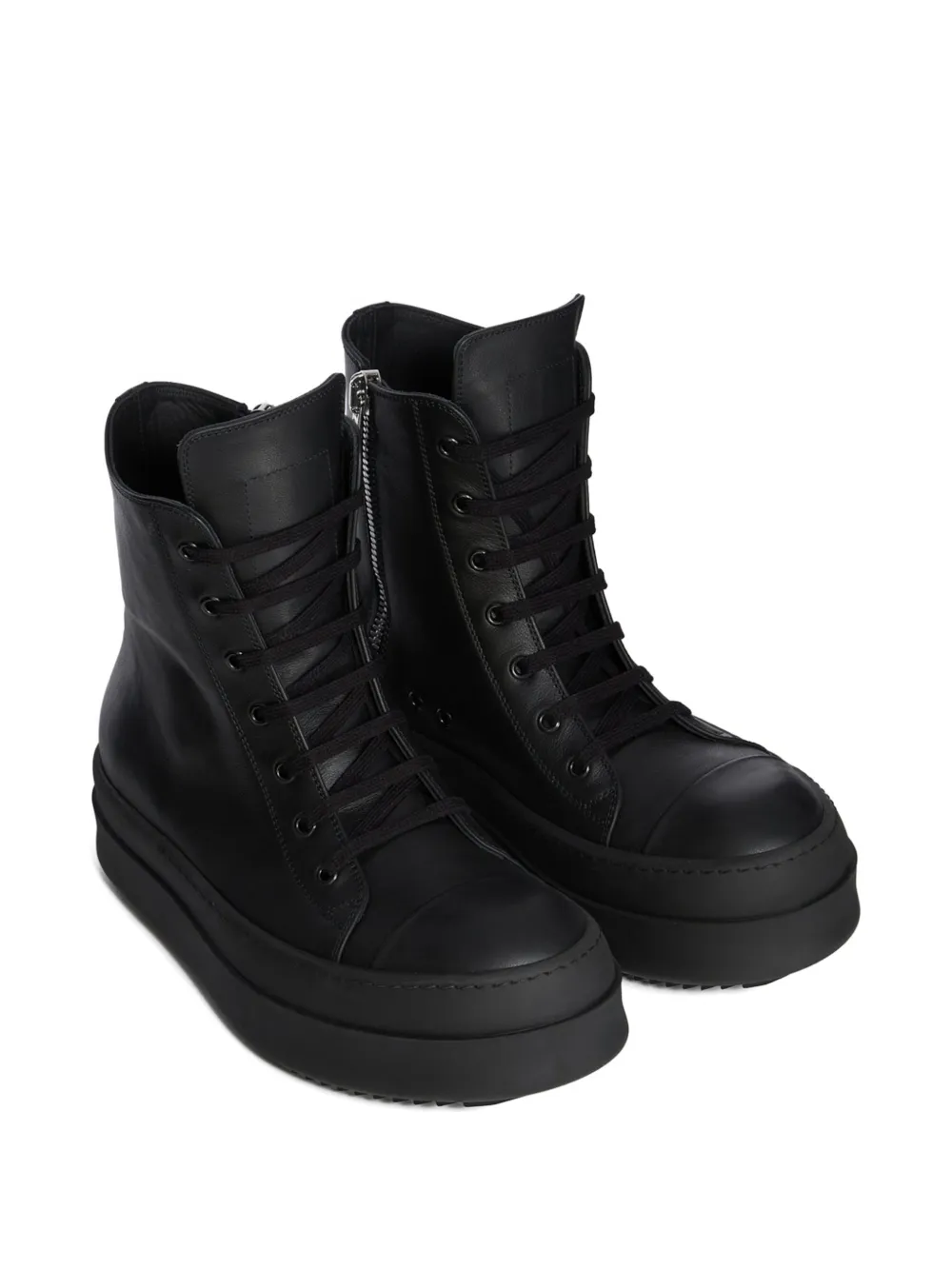 Rick Owens Megabumper Leather Sneakers | Black | FARFETCH AU
