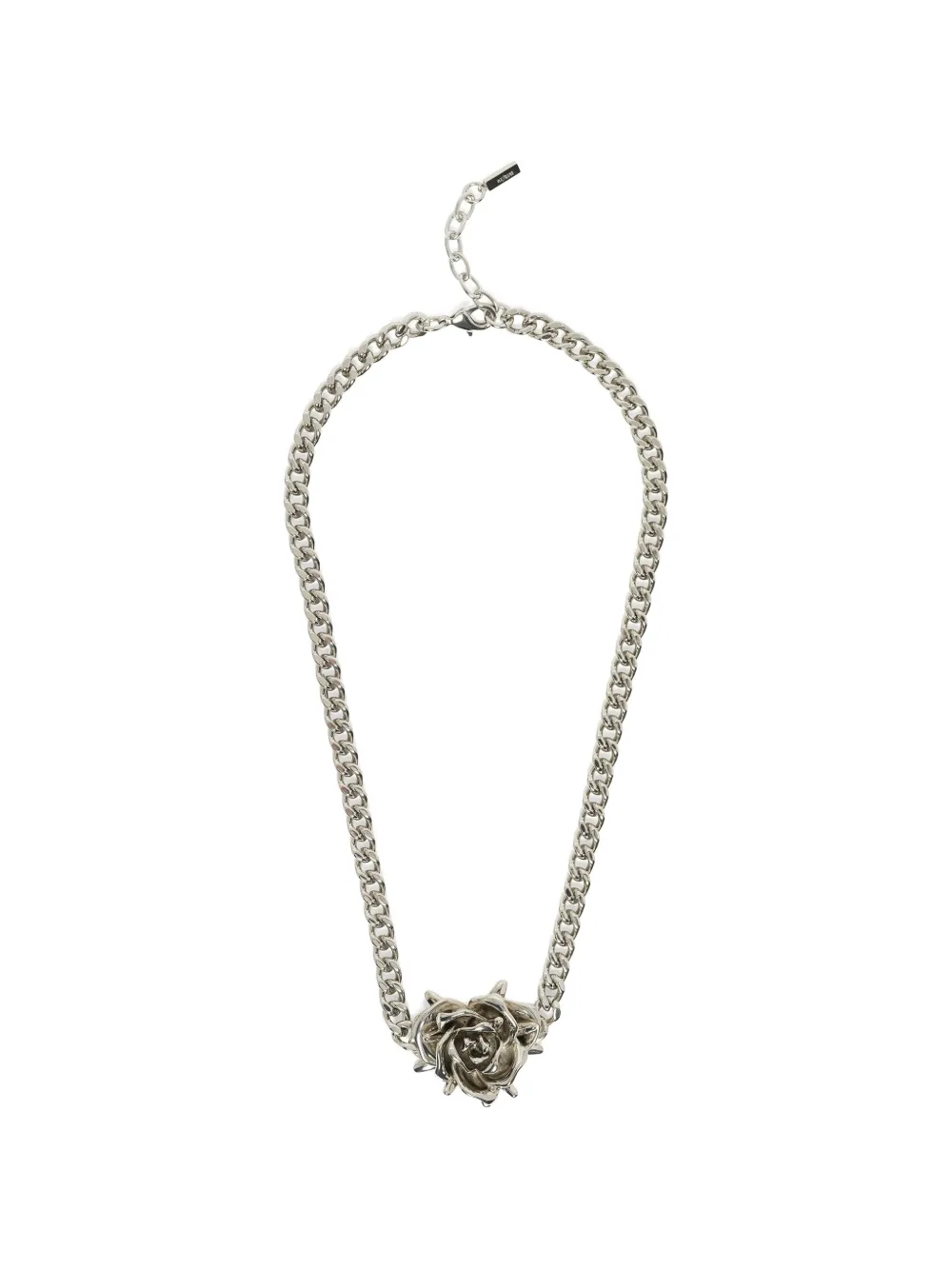We11done Spiky Rose necklace - Argento