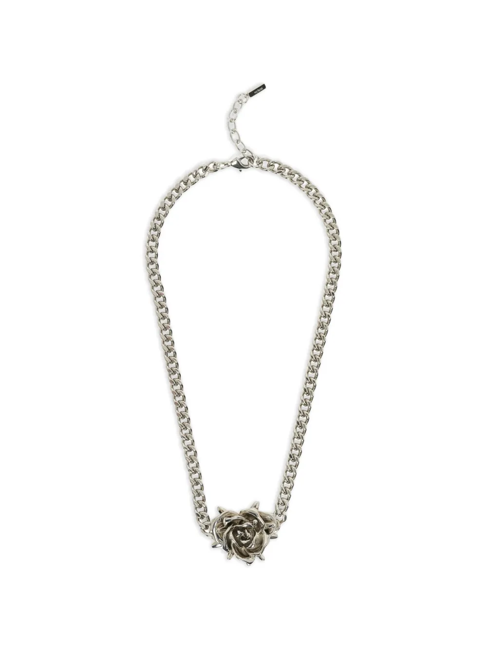 We11done Spiky Rose necklace - Argento