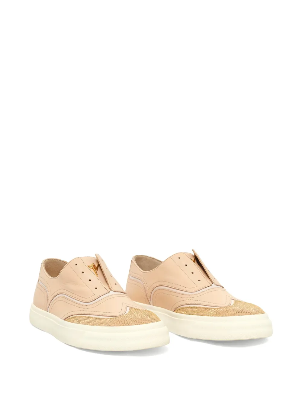 Giuseppe Zanotti Sneakers verfraaid met kristallen Beige