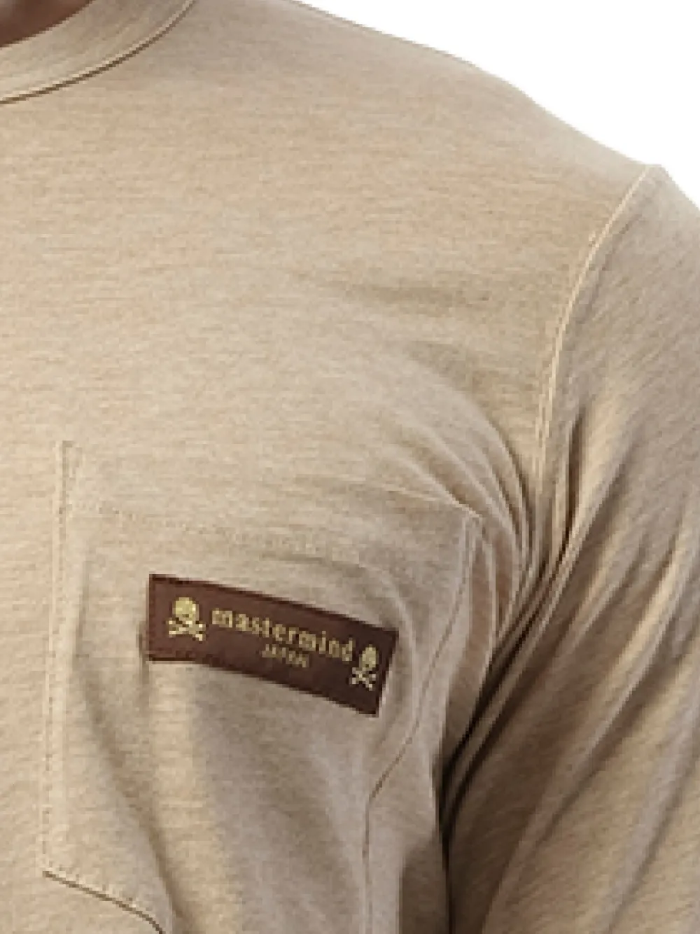 Mastermind Japan T-shirt met logopatch Beige