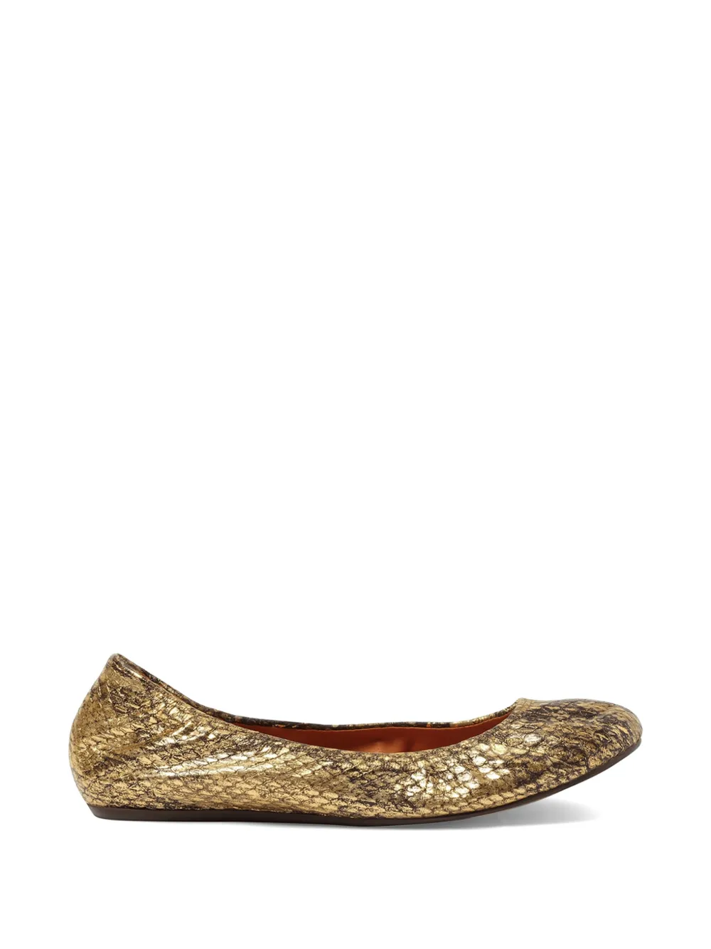 Lanvin Ballerine con effetto serpente - Oro