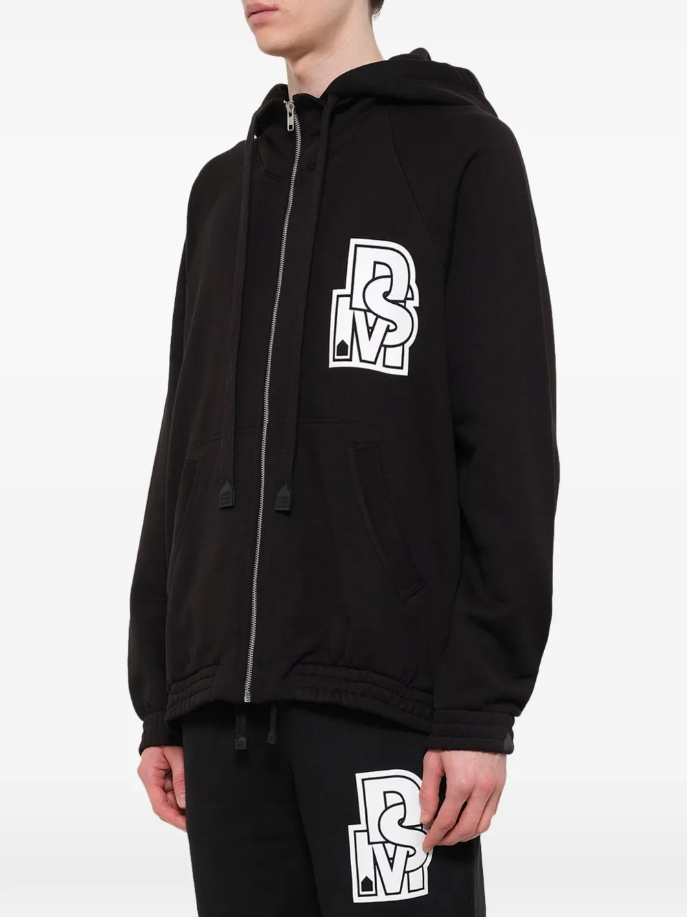 Dover Street Market Hoodie met logoprint en trekkoord Zwart