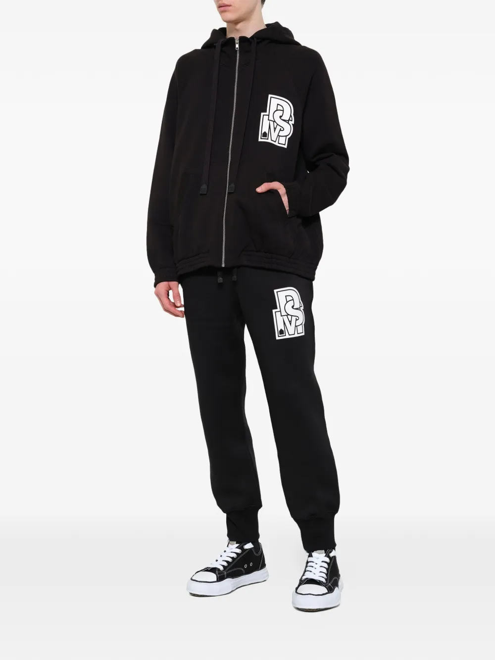 Dover Street Market Hoodie met logoprint en trekkoord Zwart