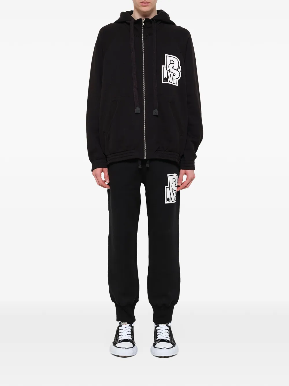 Dover Street Market Hoodie met logoprint en trekkoord Zwart