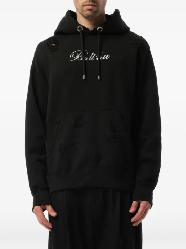 Mastermind Japan Hoodie Con Efecto Envejecido y Logo Estampado