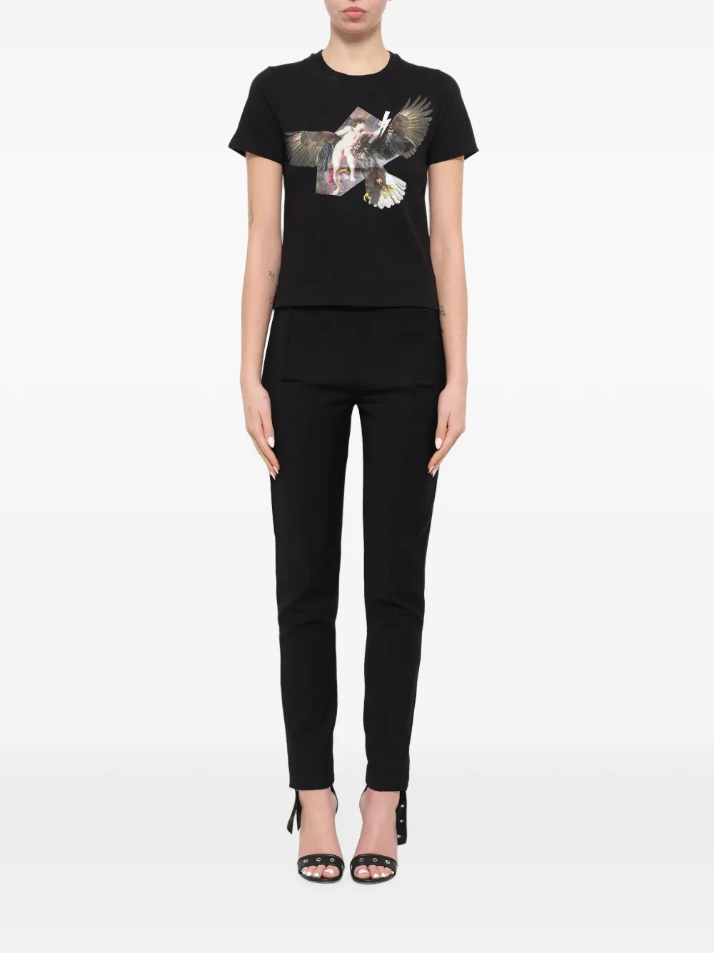 Neil Barrett T-shirt met adelaarprint Zwart