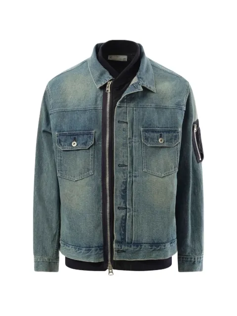 sacai panelled denim jacket