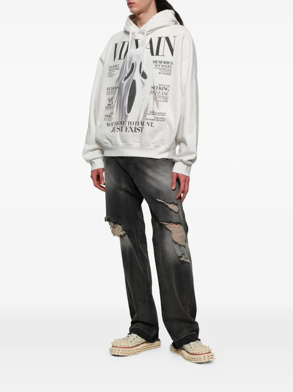 Doublet Villain Cover hoodie met print Wit