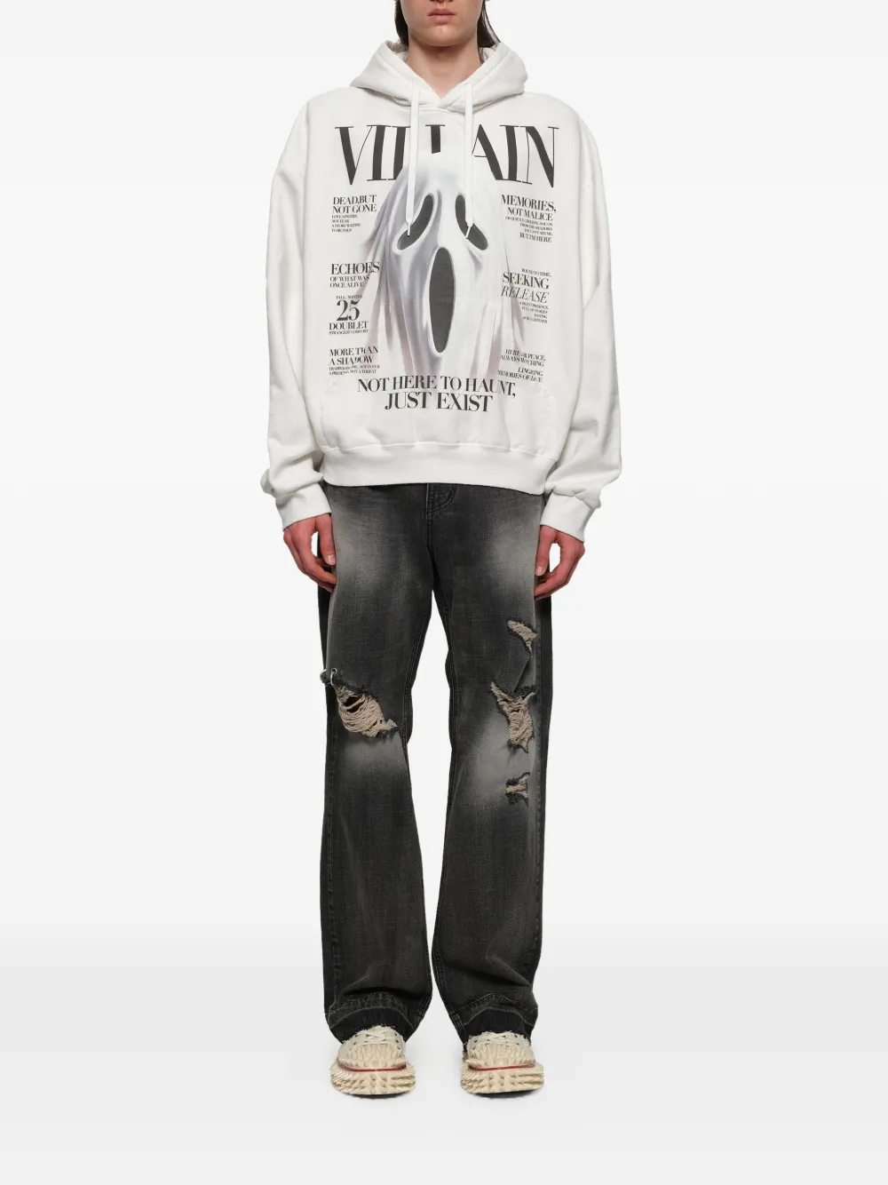 Doublet Villain Cover hoodie met print Wit