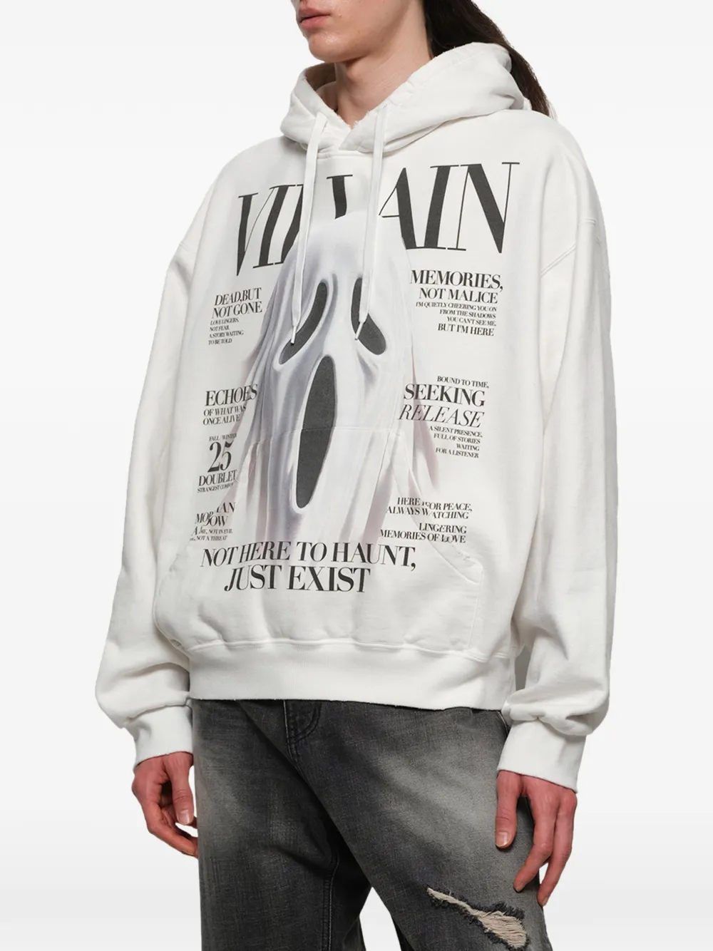 Doublet Villain Cover hoodie met print Wit