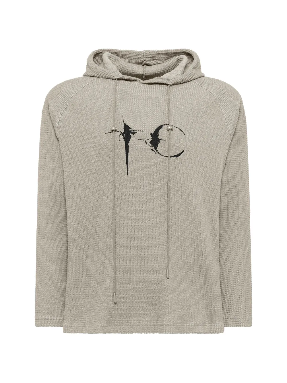 THUG CLUB Bulk Shoulder waffle-knit hoodie - Verde