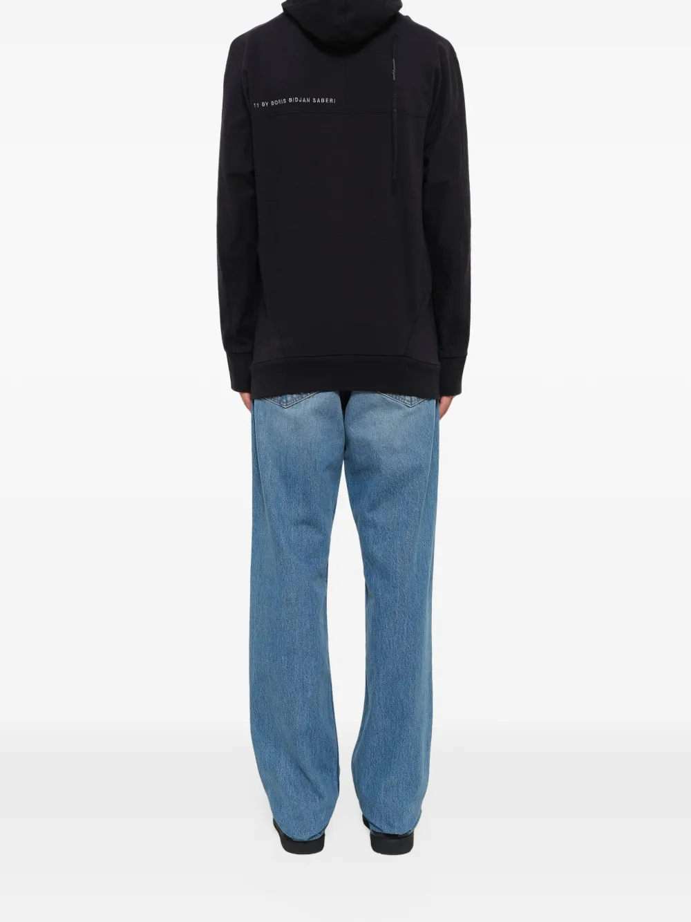 11 By Boris Bidjan Saberi mask-integrated thumbhole-cuff hoodie Zwart