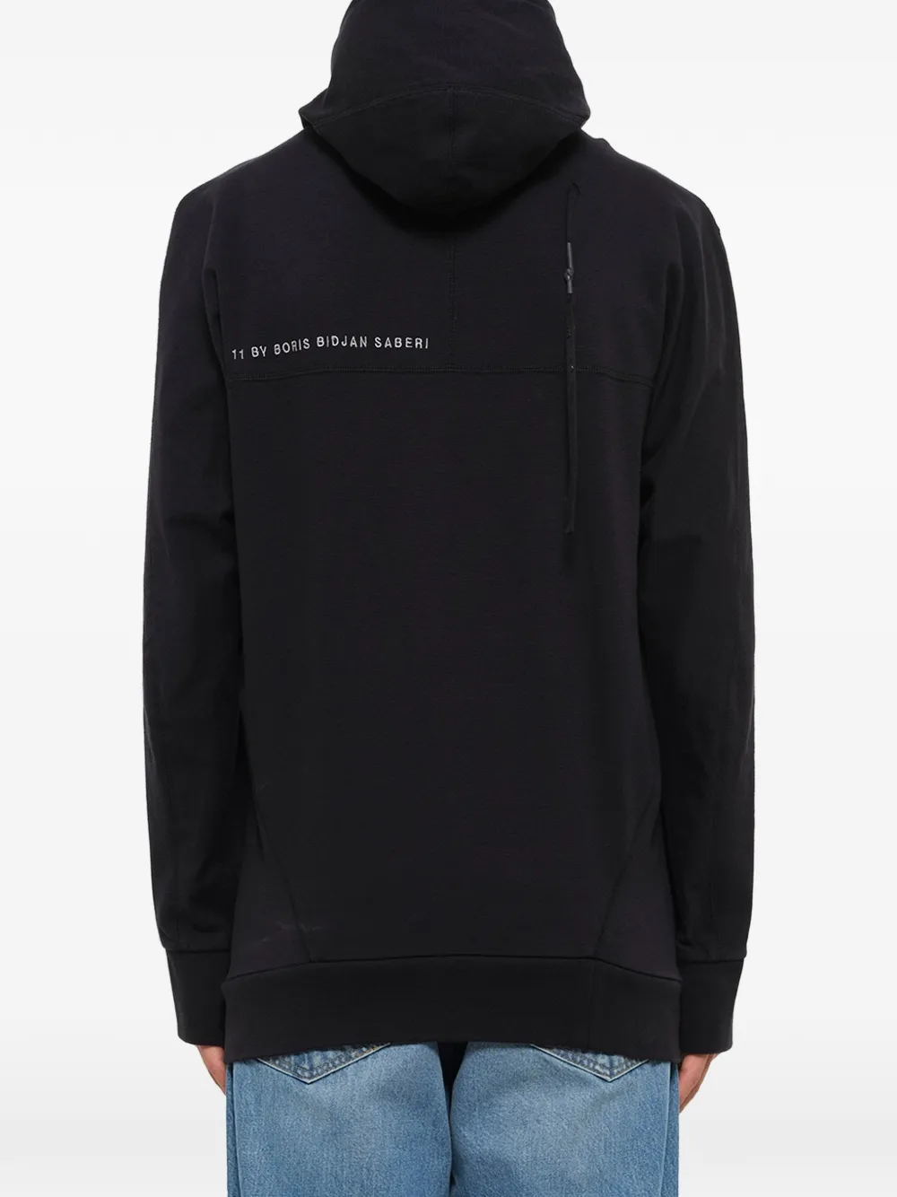 11 By Boris Bidjan Saberi mask-integrated thumbhole-cuff hoodie Zwart