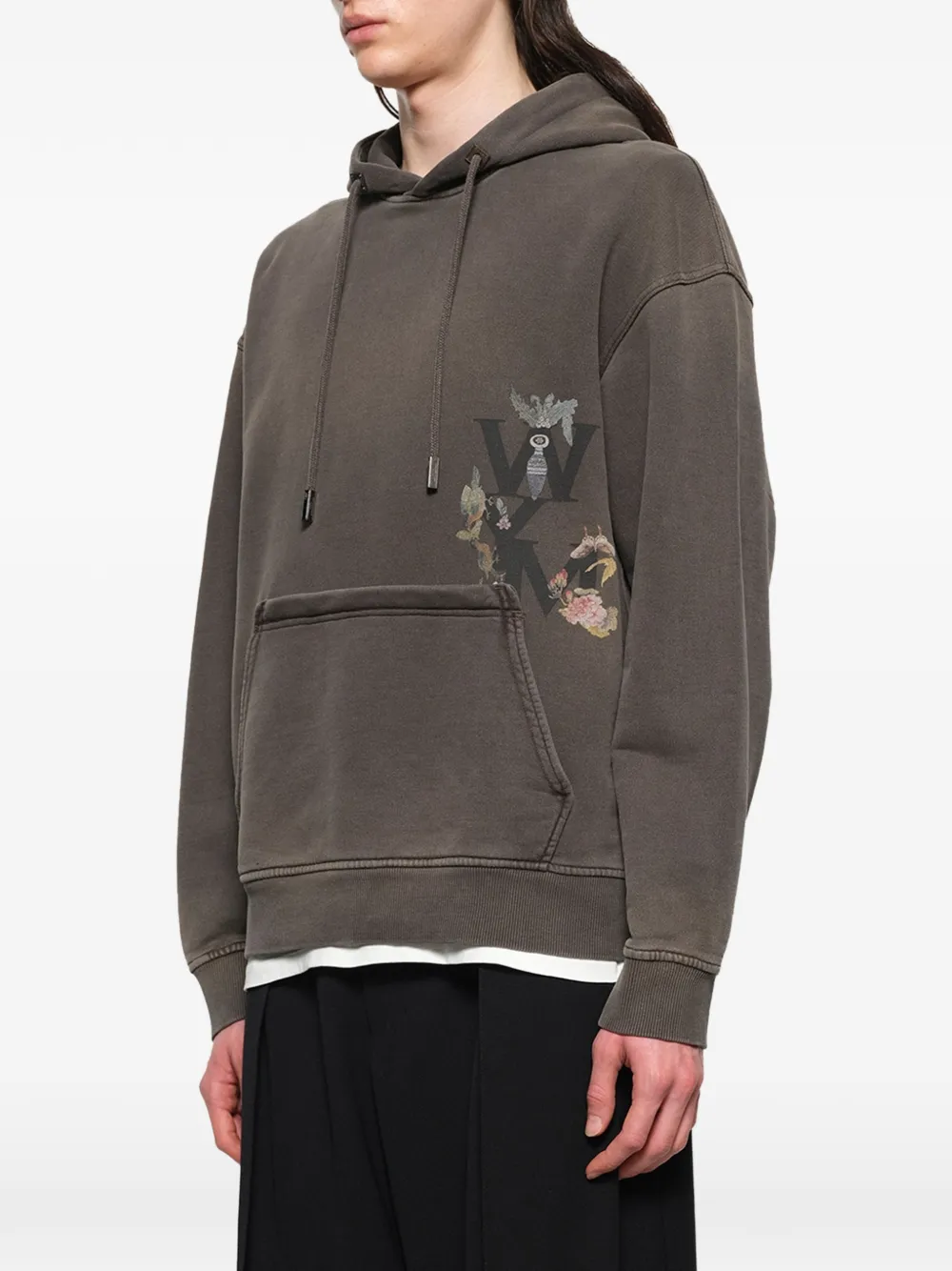 Wooyoungmi Hoodie met print Bruin