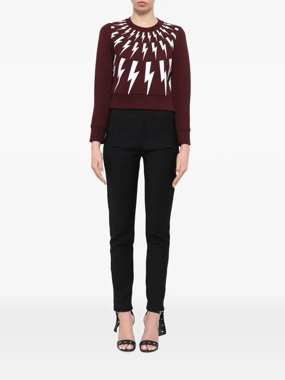 Neil Barrett Fair Isle Thunderbolt sweater Rood