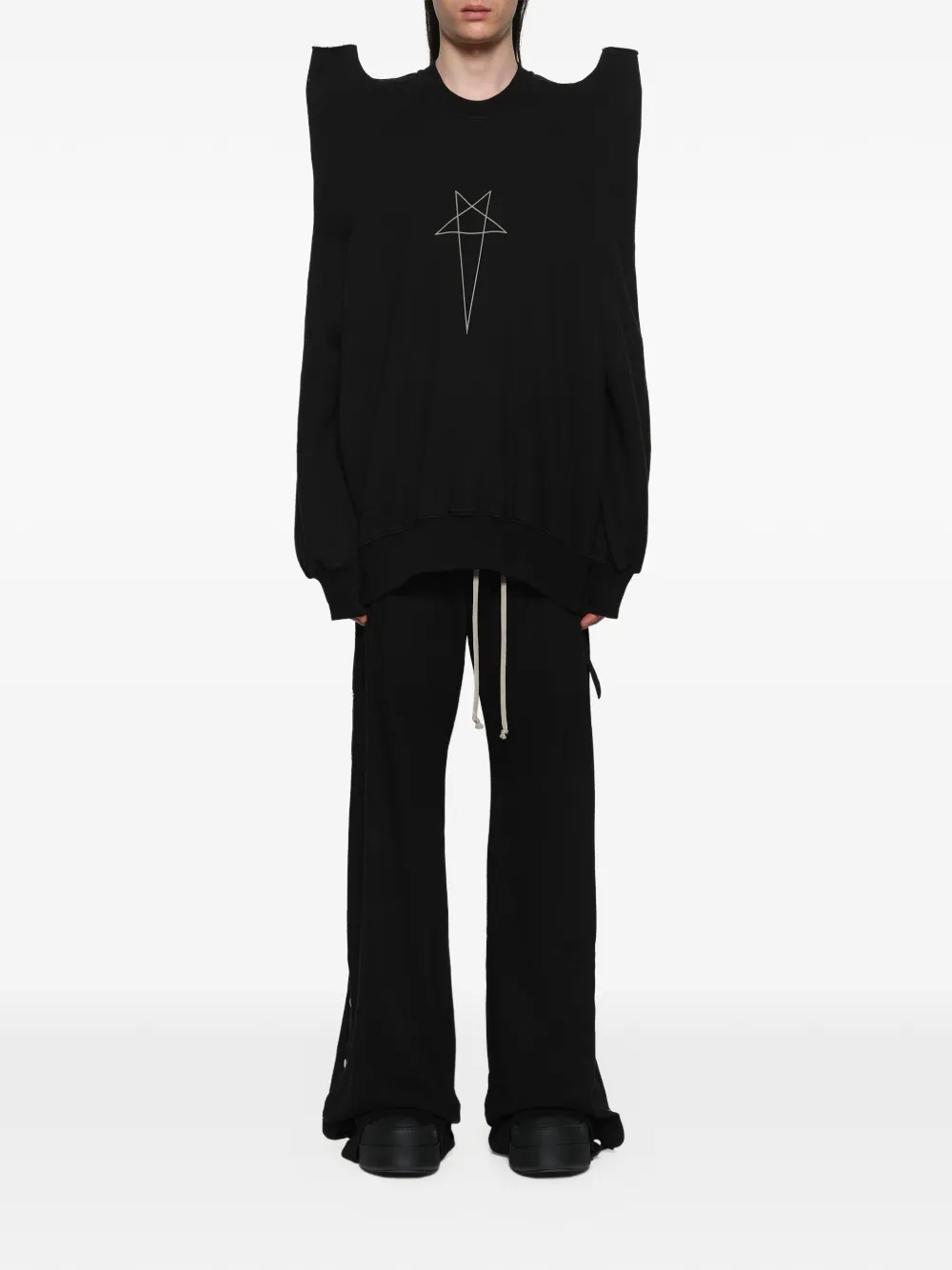 Rick Owens DRKSHDW Pentagram Tec trui Zwart